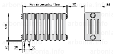 Схема (чертеж) радиатор